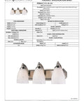 Three Light Satin Nickel Vanity Light From Mix And Match Collection Contemporary fixture, three bell shades, front view.