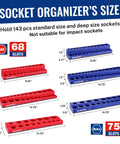 Slick Magnetic Socket And Wrench Organizer Tray Locks Your Gear Down Solid For No Sweat Garage Storage Steel Surface Mount Rack. Includes sizes 9.25" and 14.75".