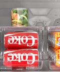 Two Pack Stackable Refrigerator Can Organizer With Lids Holds 10 Cans Each Clear Plastic Soda Can Dispenser in fridge