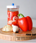 Rugged Plastic Mason Jar Screw Bands For Regular Mouth Lids Rust Free Replacement Rings Food Safe Hermetic Seal with peppers and onions