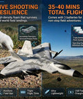 4 Channel F 22 Raptor RC Plane With Lights Ready To Fly Remote Control Jet With 6 Axis Gyro Stabilizer on outdoor ground