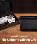 Silicone Grill Mat for Blackstone Griddles and Outdoor Grills, 16 by 11.5 inch, black, heat resistant 450°F, gift set
