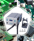 Powerhouse 1000W 110V Digital Hot Air Rework Station With LCD Display, Brushless Turbine Fan, Soldering Hot Gun, 3 Nozzles