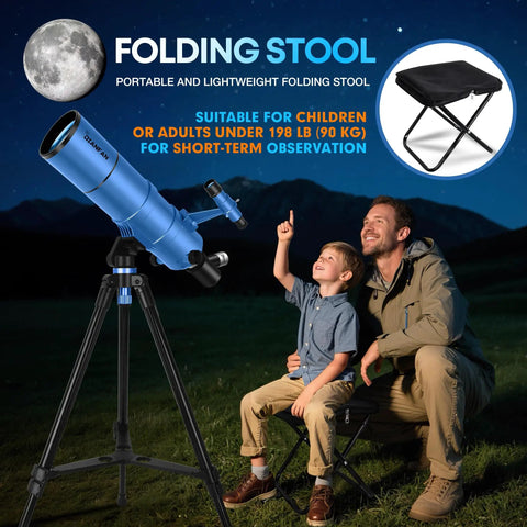 90mm Aperture Portable Telescope For Kids And Adults With 550mm Focal Length High Powered Astronomy Scope in outdoor setting
