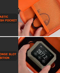 Heavy Duty Bad Boy Hard Case For Garmin Xero C1 Pro And Xero C2 Chronograph In Bright Orange with elastic mesh pocket and sponge slot.