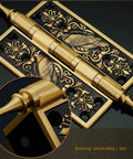 5-Inch European-Style Copper Door Hinge For Cabinets And Rooms, Thick Retro Antique Gold Finish, decorative detail