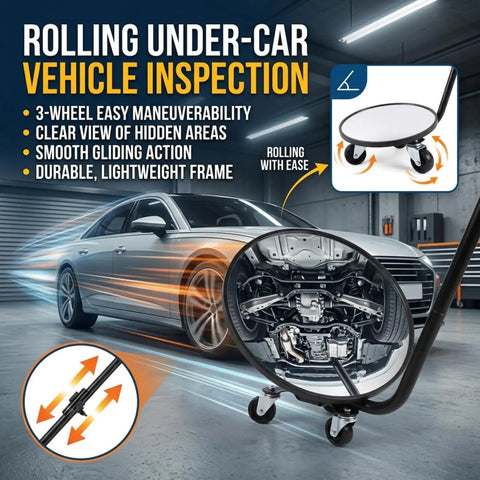 12 Inch Under Vehicle Inspection Mirror With Light Adjustable Angle Telescoping Handle Portable Convex Search Mirror With Carry Bag Magnifying Vehicle Security Tool For Checkpoints Borders Schools And Auto Inspections Must Have under car demonstrating use