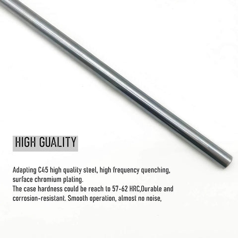 Linear Motion Rods 2 Pack 8mm x 400mm Case Hardened Chrome Plated Guide Rods For 3D Printer CNC And DIY Projects With Ultra Smooth Surface Finish And Metric H8 Tolerance