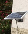 Mounted panel of 10W 12V Solar Battery Charger Maintainer With Built In MPPT Controller Waterproof Solar Panel Kit For Cars Boats Marine RVs And Trailers Plug And Play Adjustable Mount Bracket High Efficiency Peak Conversion Ninety Eight Percent