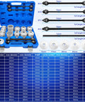 ZKTOOL 40-piece universal puller and press sleeve kit in blue case with 5 pulling spindles and bushings