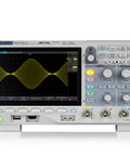 SDS1104X-E 100MHz 4-Channel Digital Oscilloscope With Standard Decoders I2C SPI UART RS232 CAN LIN, front view, gray