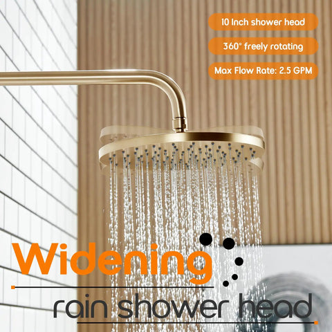 Premium Bathtub Shower Trim Kit Boasting Slick Champagne Bronze Finish And Straight Up Heavy Duty 10 Inch Rainfall Head Paired With Triple Action Handheld Spray Including Solid Brass Valve For Easy Wall Mount Setup