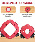 2 Pack Router Corner Radius Template Kit All Metal Aluminum Jig For Woodworking 8-In-1 Arc Guide Set R10 To R50 showing square and round cutouts