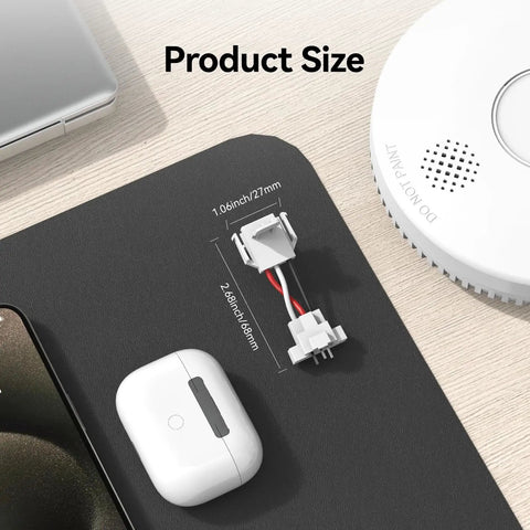 No Fuss Quick Connect Smoke Detector Adapter For Easy Retrofit And Wiring Harness Replacement with GS562A shown on desk