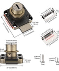 Top Shelf Cabinet Locks With Keys For Desk Drawers And Office Furniture Dead Simple Install Latch, measurements and components diagram.
