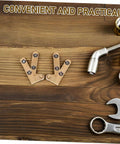 Heavy Duty Invisible Pivot Hinges For Wood Doors Slick Concealed Self-Closing Bronze Finish 2 Pack on wooden surface with tools