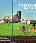 Beefy 7 Feet U Channel Fence Post Set 10 Pack With 50 Zip Ties And 20 Clips For Garden Yard Farm And Outdoor Wire Fencing