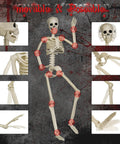 Two-Pack 36 Inch Pose N Stay Skeleton Decorations For Haunted House Halloween Decor Indoors And Outdoors