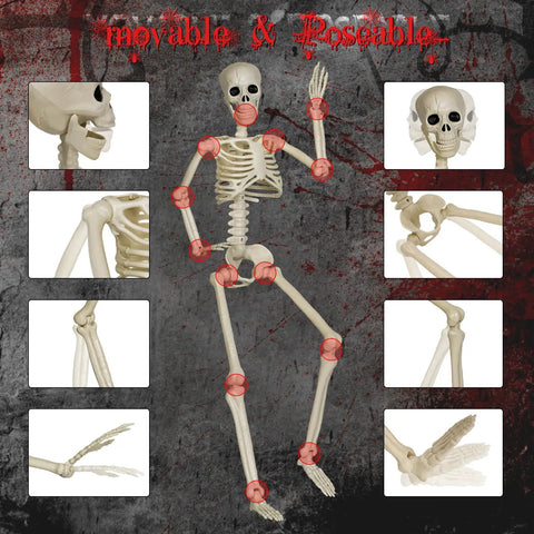 Two-Pack 36 Inch Pose N Stay Skeleton Decorations For Haunted House Halloween Decor Indoors And Outdoors
