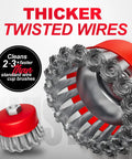 Twelve Pack Angle Grinder Wire Wheel Set with 3in and 4in brushes, featuring thick twister wires for rust removal and surface prep.