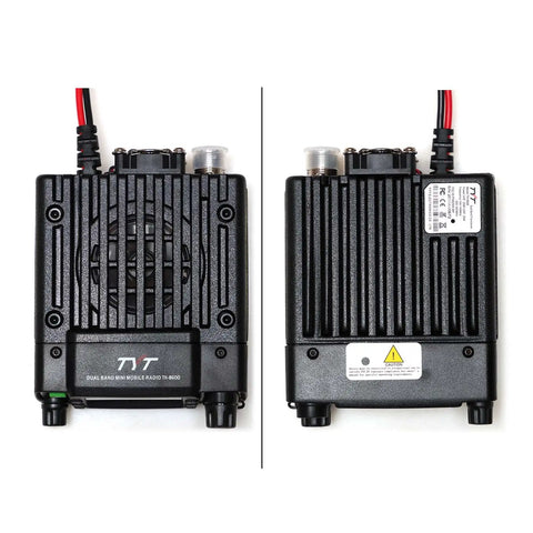 Front and back view of Dual Band Mini Ham Mobile Radio For In Car Use IP67 Waterproof 25W 2M 70CM Transceiver
