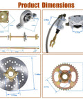 Product dimensions of 32 Inch Go Kart Rear Axle Kit With Shaft Hub And Brake Master Cylinder Replacement For Go Kart ATV Quad Drift Trikes.