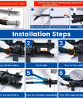 Installation steps for Upgraded Hydraulic Cable Railing Crimping Tool For One Eighth Inch Stainless Steel Wire Rope Kit With Wire Cutter