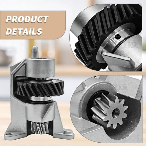 Close-up of Stand Mixer Worm Gear And Bracket Kit Replacement showing gears and bracket for Whirlpool Maytag KitchenAid