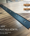Heavy Duty Extra Wide 3 Inch C Channel Table Stiffeners Set Of 2 For Live Edge And Solid Wood Tables, 1/2 Inch Legs, Black Powder Coat