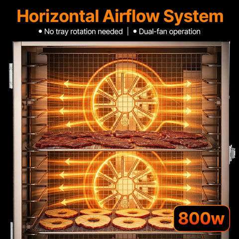 Flex Your Home Chef Skills With This Sick Twelve Tray Food Dehydrator That Lets You Bulk Up On Homemade Beef Jerky Dried Fruits Fresh Herbs And Crunchy Dog Chews Without The Hassle. Horizontal airflow system with dual fans.