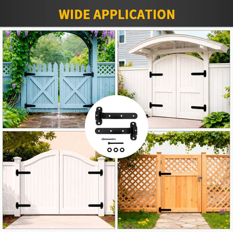 Heavy Duty Gate Hinges 900 Lbs Capacity, 180 Degree Open, for wooden garden gates in various settings