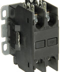 Side view of C25BNB240T compact definite purpose contactor with 40A inductive rating, 2 poles, 24V AC coil for industrial motors.