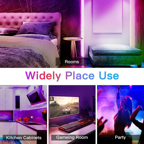 Ultra Long 100 Feet RGB LED Strip Lights With App Control And Music Sync 5050 LED Beads Color Changing Mood Lighting showcase