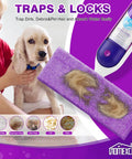 Eight Pack Microfiber Mop Pads For Swiffer PowerMop 13 To 15 Inch Washable Reusable Replacement Heads Easy Snap On Fit Deep Clean For Hardwood Tile And Laminate Floors Not For WetJet Or Sweeper; purple pad with pet hair