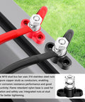 Heavy Duty Built Tough 12V Power Distribution Block With Three Eighth Inch M10 Stud Insulated Battery Post Junction For Auto Boat Marine Solar System DC 12V 48V Up To 250A Peak Positive And Negative Terminal Block Red And Black, M10 stud terminals