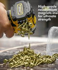 Magnetic Bit Holder For Impact Drivers And Drills, Durable Silicone Sleeve, shows screws held by strong magnets