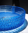 USZWBY Bathroom Vessel Sink Vanity Glass Vessel Bowl Sink Cylindrical Countertop Sink Bowl Above Counter Sink Art Basin in blue glass.