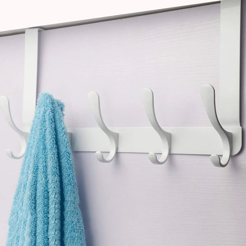 Over The Door Hook Rack With Five Double Hooks For Hanging Clothes Towels Coats And Hats Modern Door Organizer Easy Install