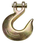 Half Inch Clevis Slip Hook Four Pack Grade 70 Heavy Duty Tie Down Hooks For Chains Trailers And Load Binding Applications With 11300 Lbs Working Load Limit Yellow Zinc Chromate
