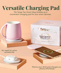 Self Heating Mug With Phone Controlled Heat Settings And Wireless Charging Stand To Keep Your Morning Brew Piping Hot All Day Long Sip At Your Pace While This Rechargeable Tech Build Keeps Every Drop Cozy And Fresh, displayed with charging pad.