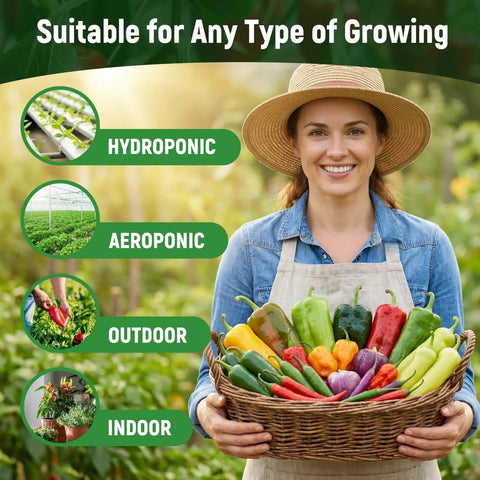 15 Sweet And Hot Pepper Seeds Variety Pack Non GMO Heirloom Garden Seeds For Survival Gardeners, woman holding basket of peppers