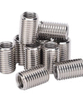10-pack stainless steel thread repair sleeves with internal and external threads