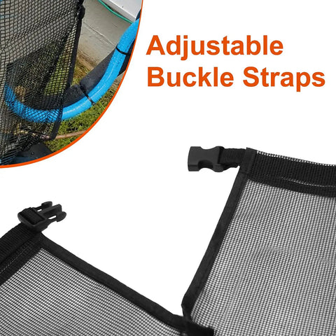 Adjustable buckle straps on All Season Outdoor AC Unit Cover For Outdoor Condenser Protects Against Leaves Debris.