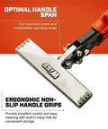 Six Inch Straight Handle Hand Seamer For Sheet Metal Bending And Flattening With Ergonomic Non Slip Grip and Max Power Handle Span