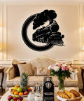 Steam Locomotive Metal Sign Wall Art Solid Iron Silhouette Badass Industrial Railroad Themed Decor For Living Room
