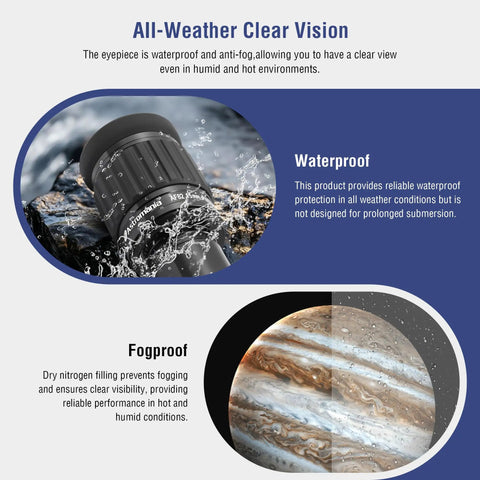 Close-up of 15mm Ultra Wide Angle Eyepiece For Telescopes One Point Two Five Inch 82 Degree Field Of View Waterproof And Fogproof