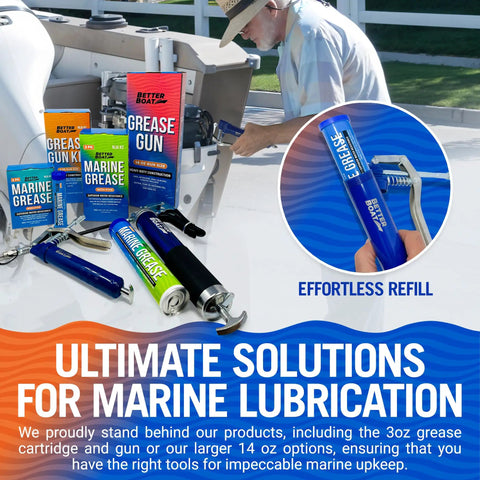 Manual Mini Grease Gun Kit With Pistol Grip For Marine Wheel Bearings And Automotive Use 3 Oz Cartridge display and usage