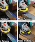 12 Pack 4.5 Inch Strip Discs With 5/8-11 Thread For Angle Grinder Blue Purple Green Black Abrasive Wheels in action