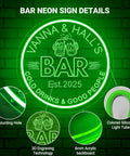 Custom Bar Neon Sign For Wall Decor Dimmable LED Beer Sign highlighting engraving and acrylic features