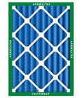 Front view of 20x25x4 Air Filter MERV 13 For Smoke And Allergen Defense Electrostatic Pleated Replacement, blue filter design